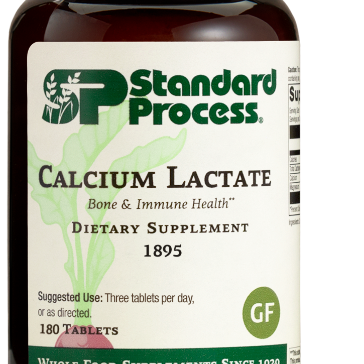 An image of a bottle of Calcium Lactate, 180 tablets.