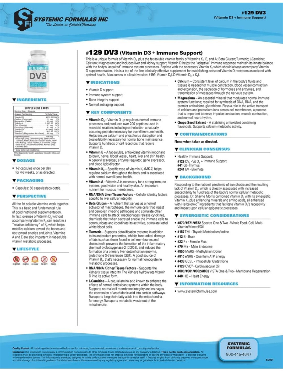 Systemic Formulas DV3 - 60 Capsules